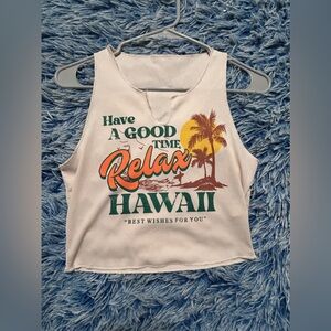 Cream Graphic Crop Top